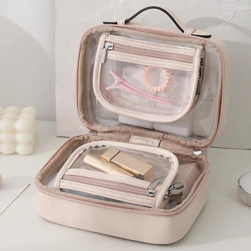 Cosmetic Bags PVC Clear Makeup Bag Organizer Case Bath Toiletry Large Capacity Storage Pouch Waterproof Transparent Zipper