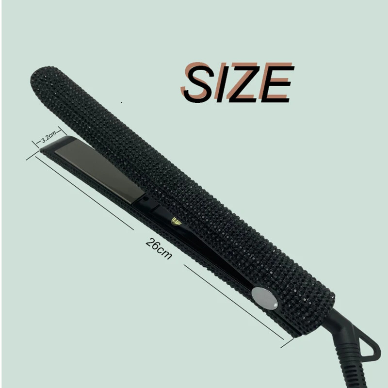 Professional Flat Iron Hair Straightener PTC Safely Heating to Bling Crystal Hair 241218