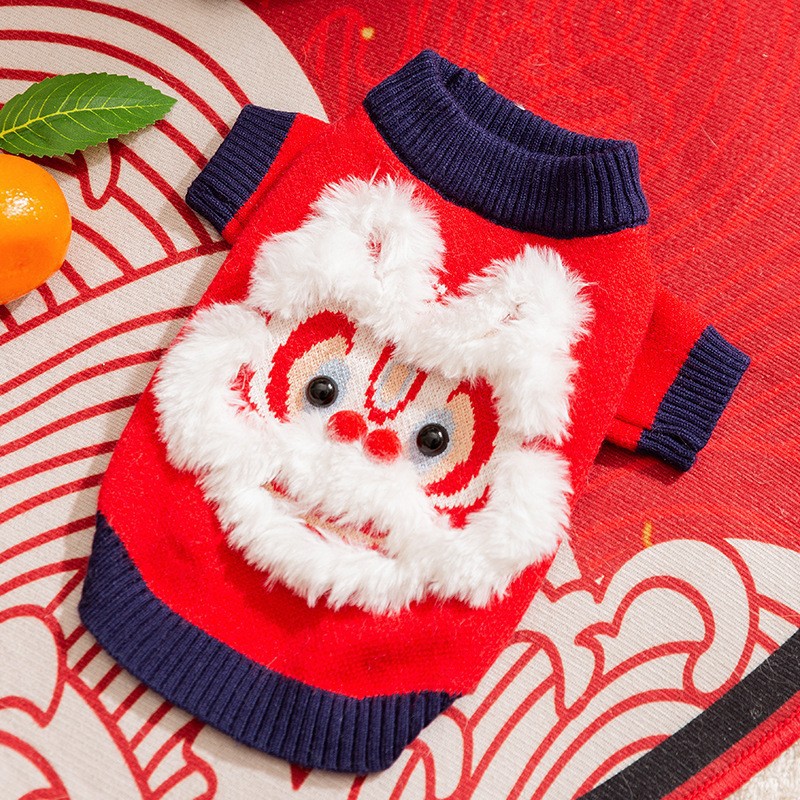 Autumn and Winter Dog Clothes for Chinese New Year Celebration, Three dimensional Lucky Sweater, Teddy, Small Dog Pet, Spring Festival