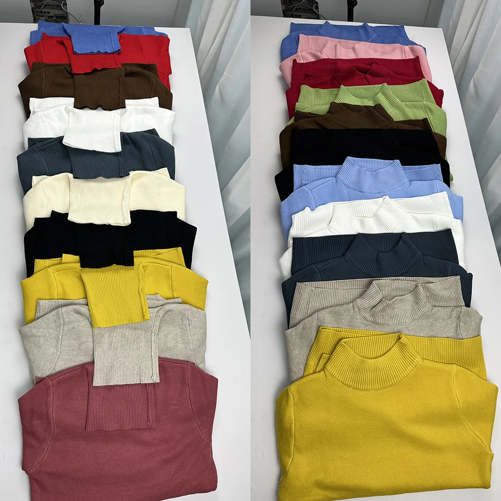 Turtleneck Winter Sweater Womens Elegant Thick Velvet Lining Warm Suede Knitted Lanhua Ultra Thin Top y241211