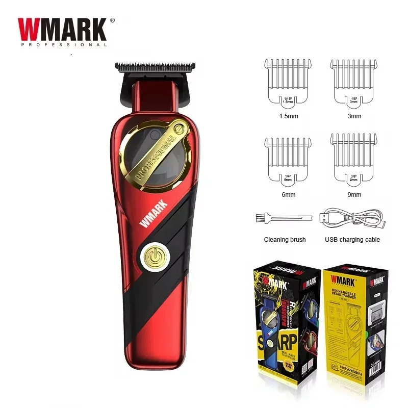 WMARK 9213 Hair TrimmerMagnetic levitation motor high speed 9000rpmBeard TrimmerHair Clipper for menDLC Blade 241219