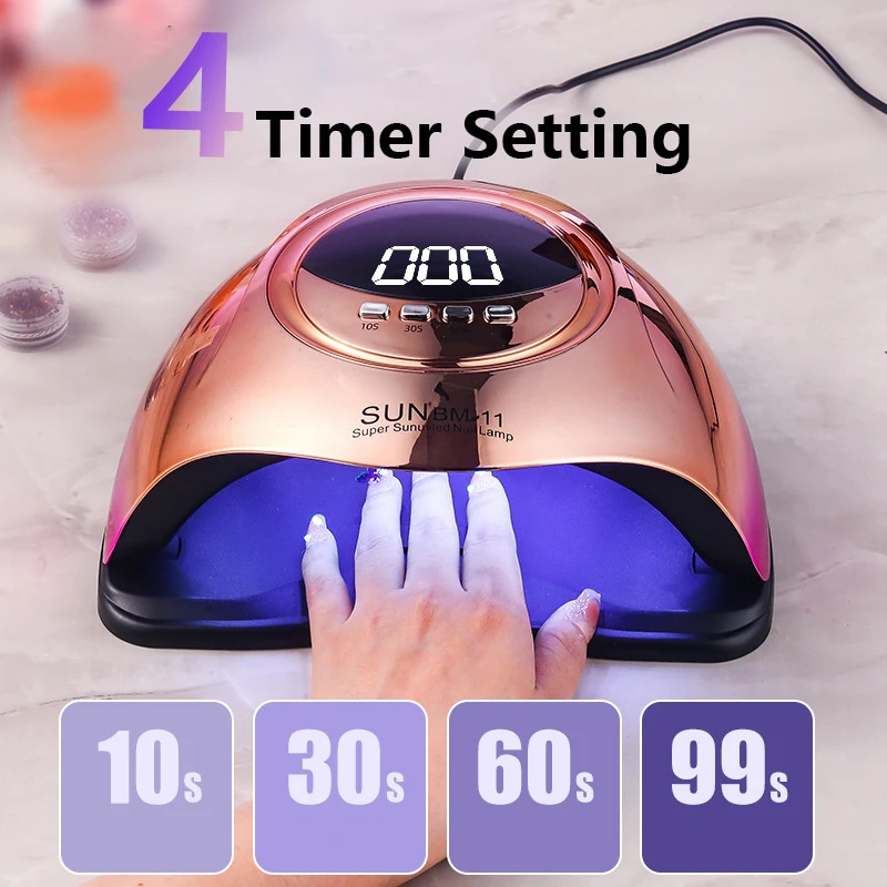 280W 66 LEDs UV LED Nail Lamp for Professional Nails Gel Polish Fast Curing Electroplated Drying Light Lamps 4 Timer Setting 241219