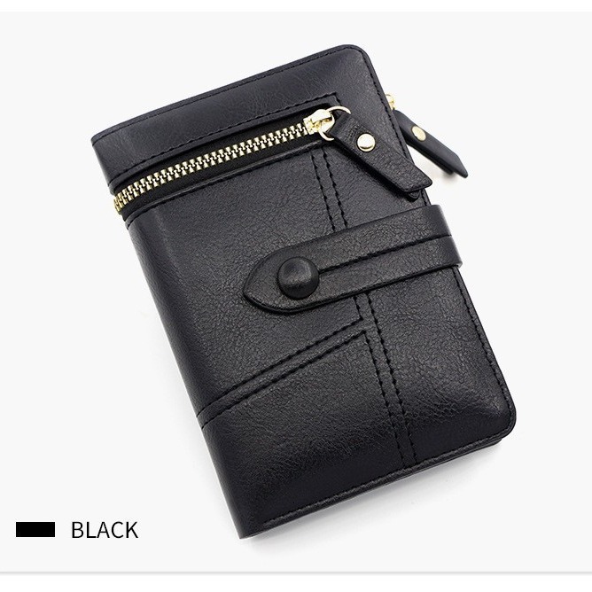 Free Shipping New Minimalist Short Women's PU Leather Zipper Wallet