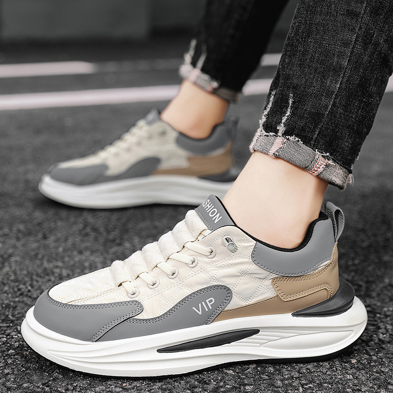 Men Sports Shoes Fashion Simple Design Versatile Running Shoes 2025 New Product Versatile Thick Sole Korean Version Triple Blue Khaki Free shipping