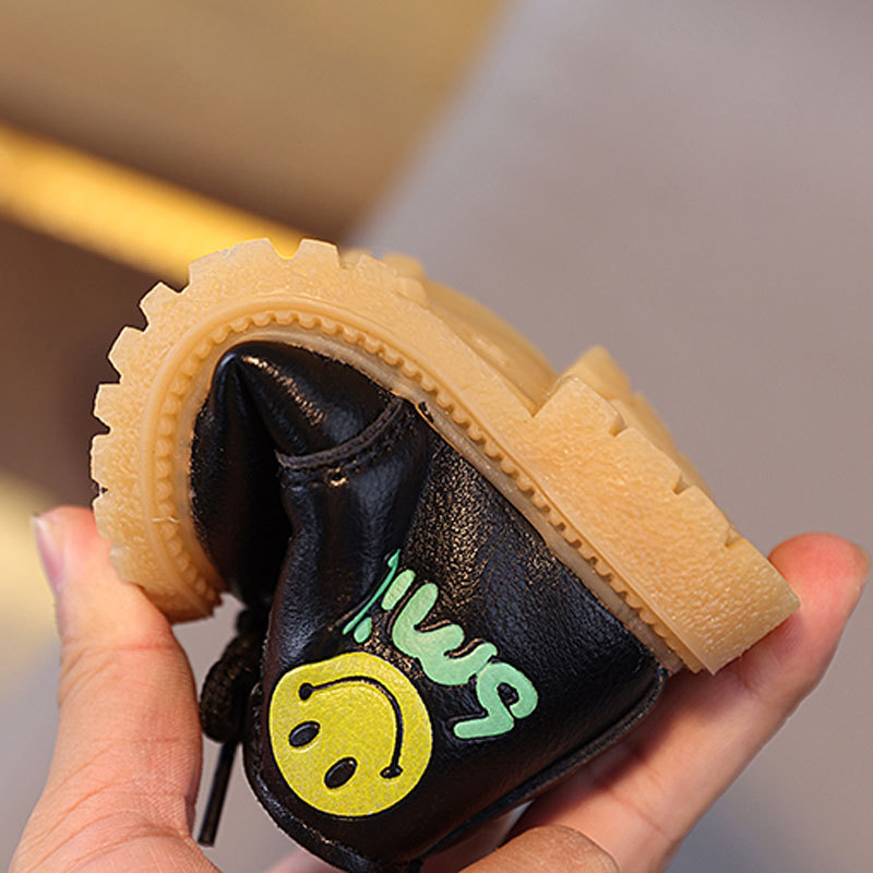 Toddlers Kids Winter Boots Infant Warm Thick Cotton Boys Girls Snow Boots Happysteps Little Baby Leather Cotton Boots Fashion Soft Sizes Sizes US1C-US