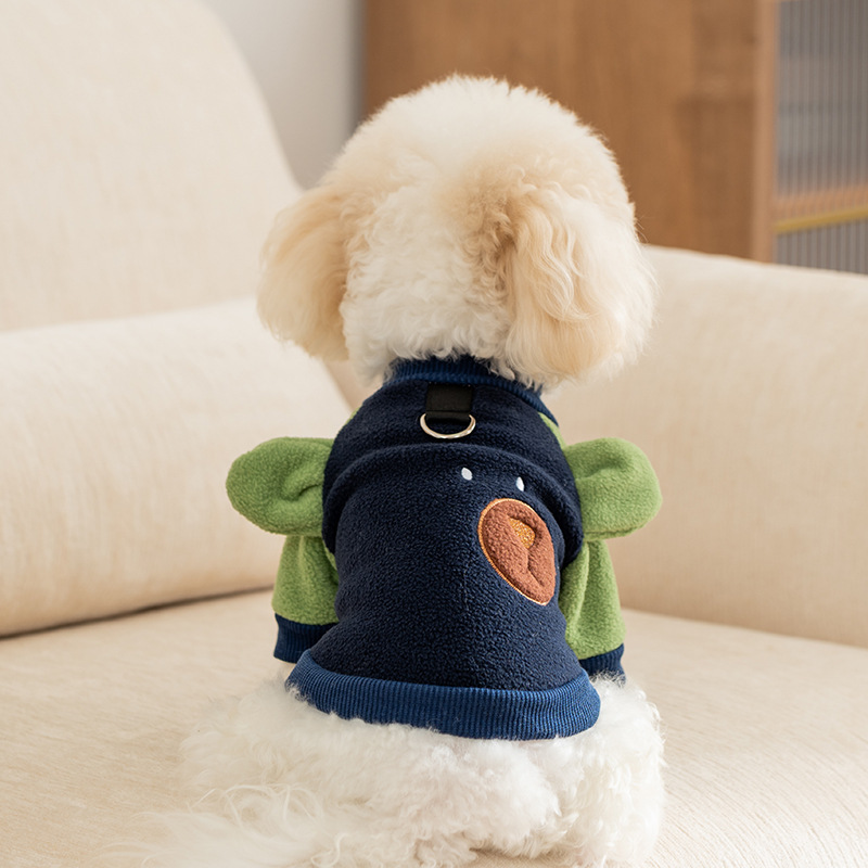 24 Autumn and winter new dog three-dimensional ears cartoon cashmere pet cat dog clothes warm pet clothing