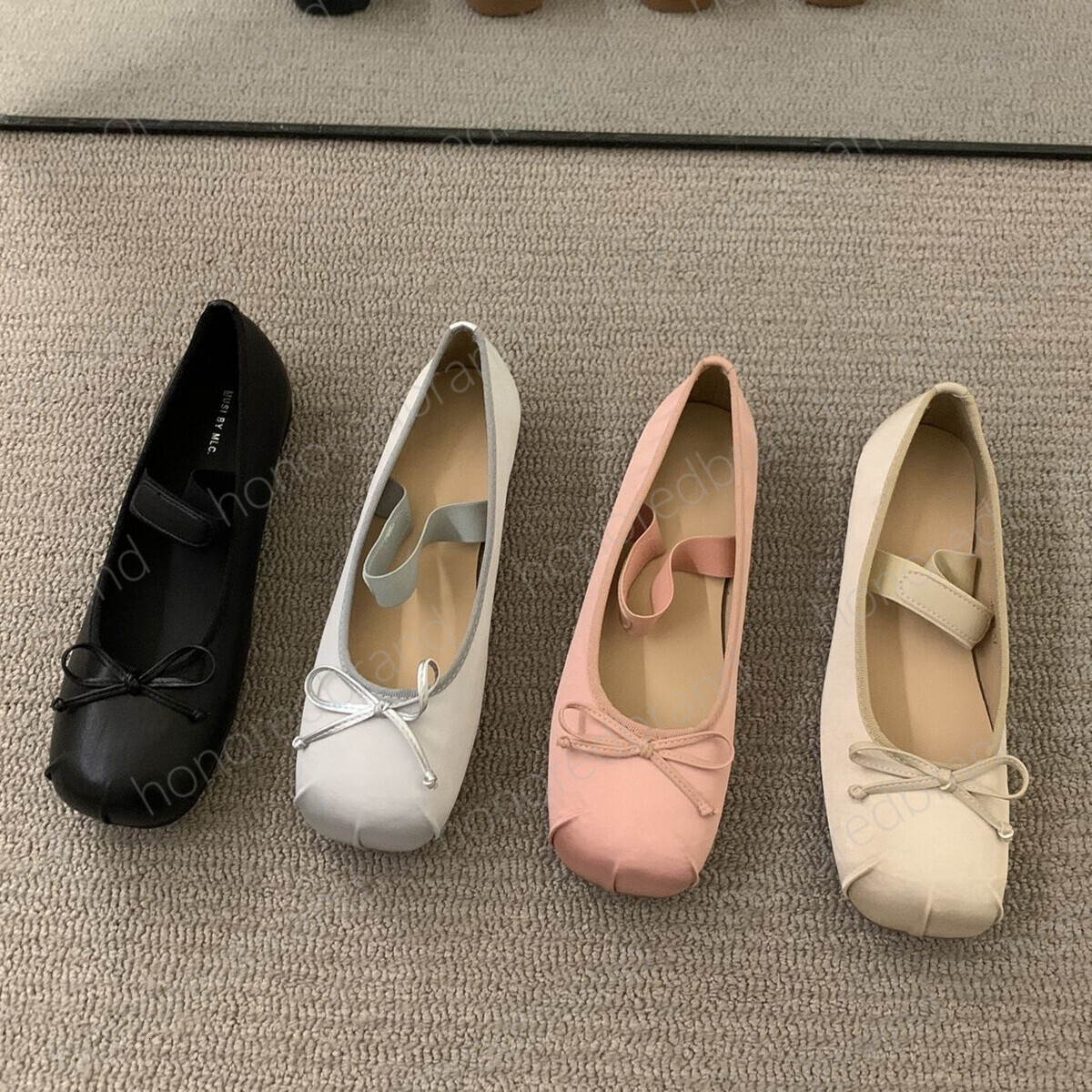 LUXURY Paris Ballet Fashion Designer Professional Dance Shoes Satin ballerinas Bowknot Shallow Mouth Single Shoe flat sandals for women ff