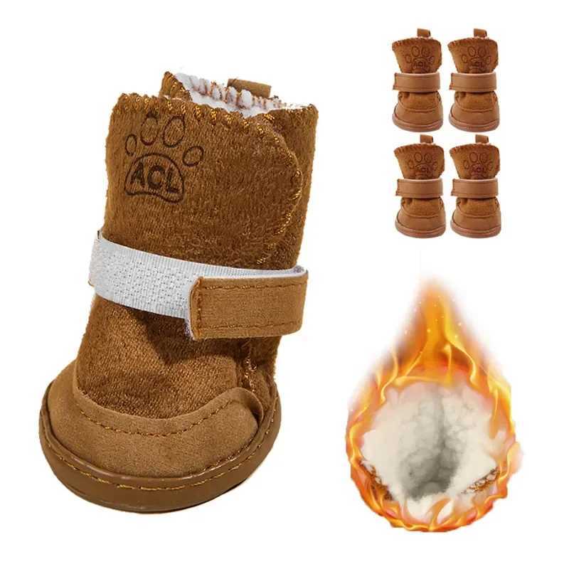 4Pcs Dog Boots Outdoor Snow Walking Non-slip Puppy Sneakers Shoes Winter Comfortable Warm Shoes Pet Dog Chihuahua Shoes For DogXJ241218