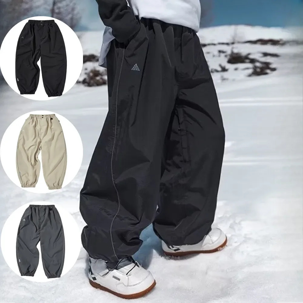 Mens Womens Single Board Waterproof Loose Fit Wear Resistant Professional Double Board Ski Pants Snowboard Pants Men 241219