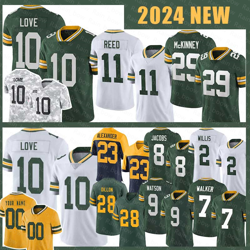 10 Love Football Jerseys Xavier McKinney Jayden Reed Josh AJ Dillon Malik Willis Christian Watson Quay Walker Romeo Doubs Dontayvion Wicks MarShawn Lloyd