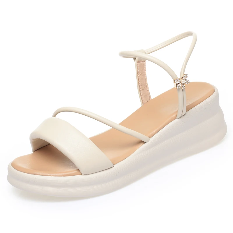 AIYUQI Women Sandals Large Size Summer Wedge Women Sandals Open Toe Roman Sandals