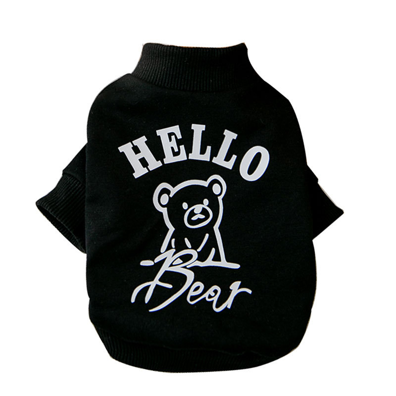 Autumn thin small dog teddy printed hoodie, teddy medium-sized small dog, cat, puppy pet clothes