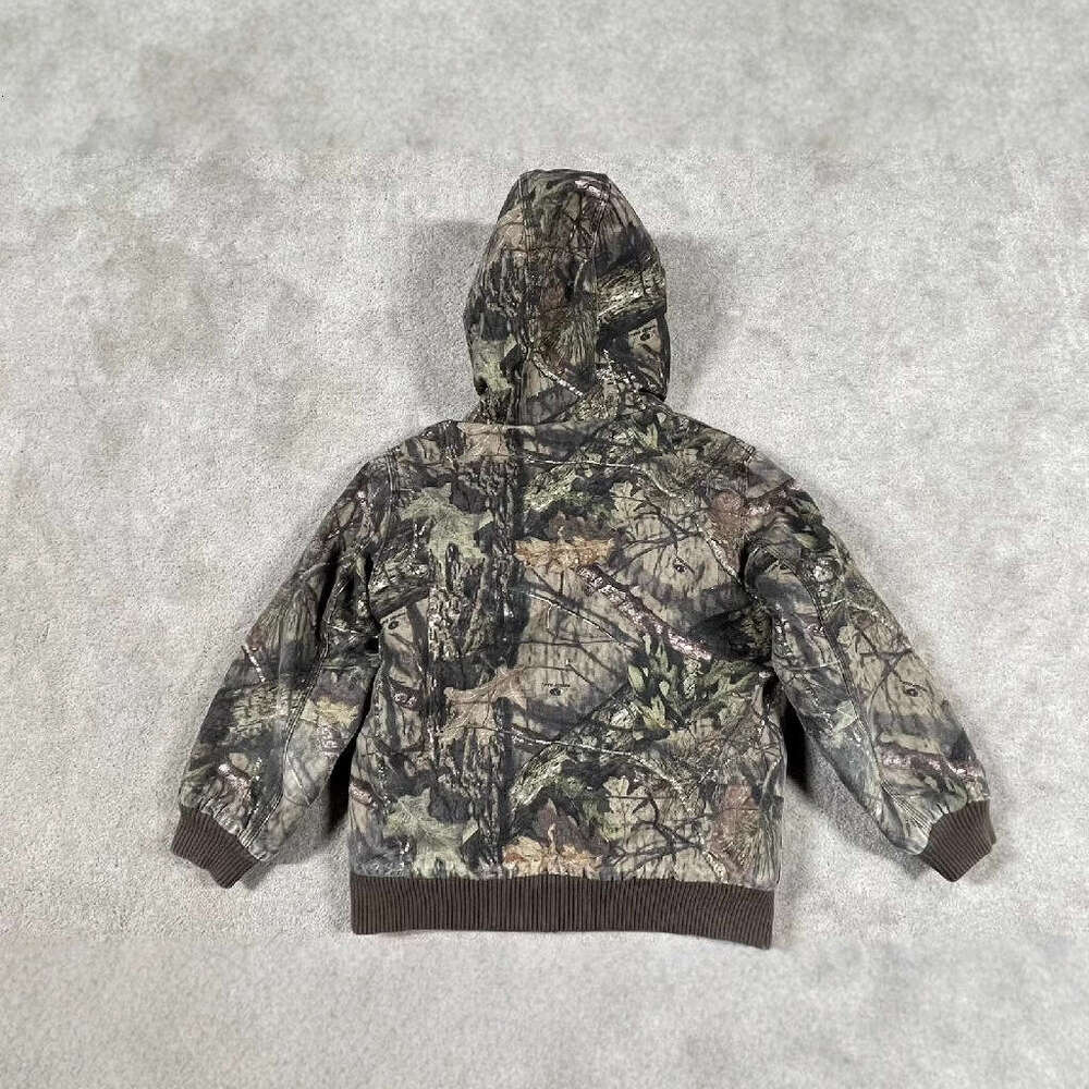 leaf print zipper hooded cardigan hoodie cool and casual loose new jacket