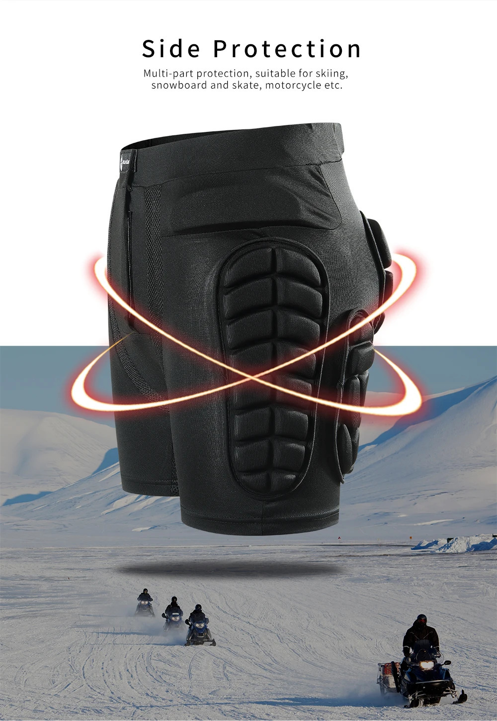 WOSAWE Outdoor Man Ski Skateboarding Shorts Land Racing Leggings Protective Shorts Cycling Tackle Armor Hip Pads for Men 241219