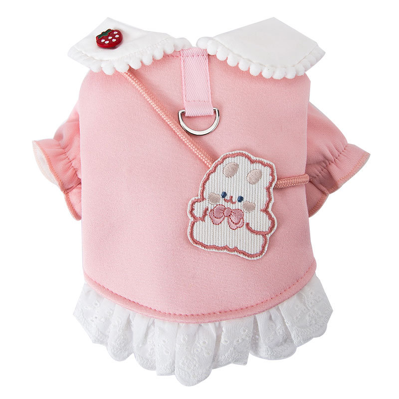 Spring and Autumn New Dog Clothes Flip Collar Hoodie Can Pull Two Feet Warm Teddy Pet Clothing HS47