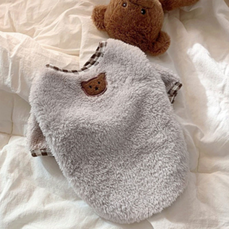Dog Apparel Pet Autumn/Winter Breasted Cardigan Sweater INS Teddy Small Cat Contrast Designer Clothes
