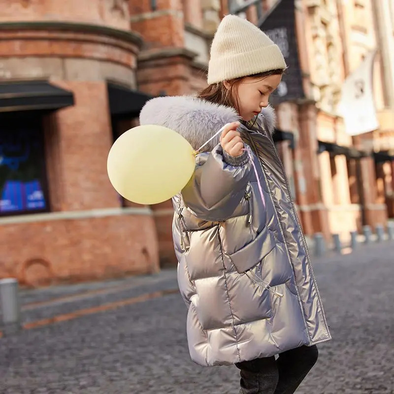 Childrens Parka Winter Jackets Kids Clothing Big Girls Warm Down Cotton-padded Coat Thickening Outerwear Clothes -30 Degree 241218