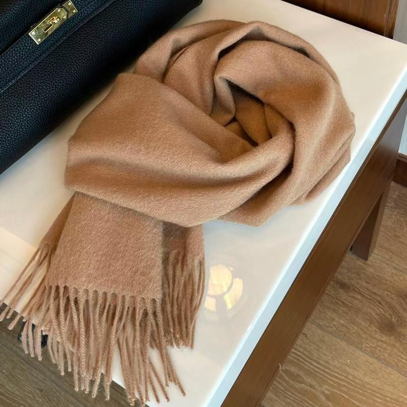 T016 wool scarf women autumn and winter long thick versatile classic solid color large shawl warm student neck scarf