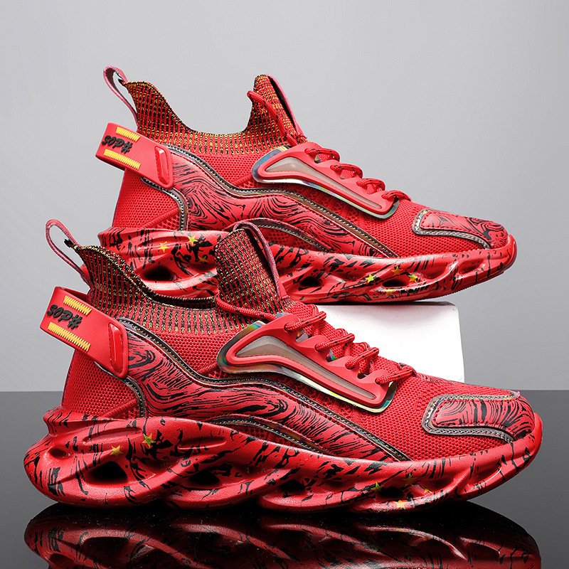 2025 Running Shoes Graffiti Print Fashion Sneaker Thick Sole Breathable Jogging Gym Sports Shoes