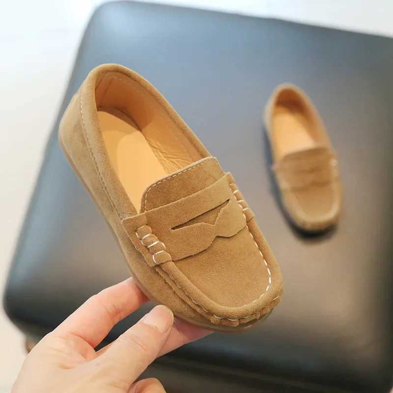 Spring and autumn boys leather shoes fashionable breathable non slip childrens shoelaces backrests childrens school parties weddings formal flat shoes