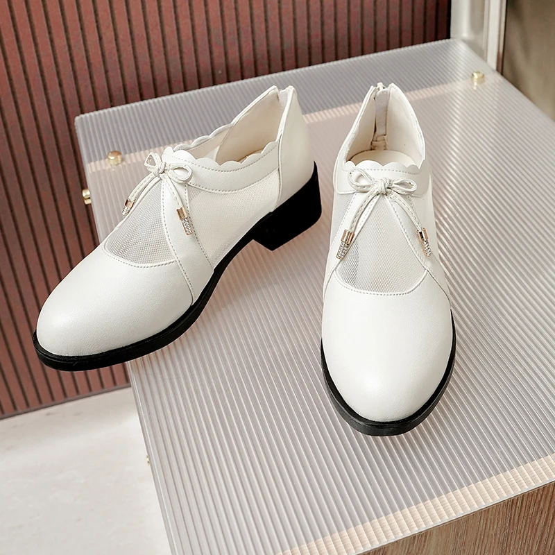 AIYUQI Women's Mesh Shoes Spring Genuine Leather Non-slip Women's Shoes Large Size Fashion Mesh Dress Shoes Women