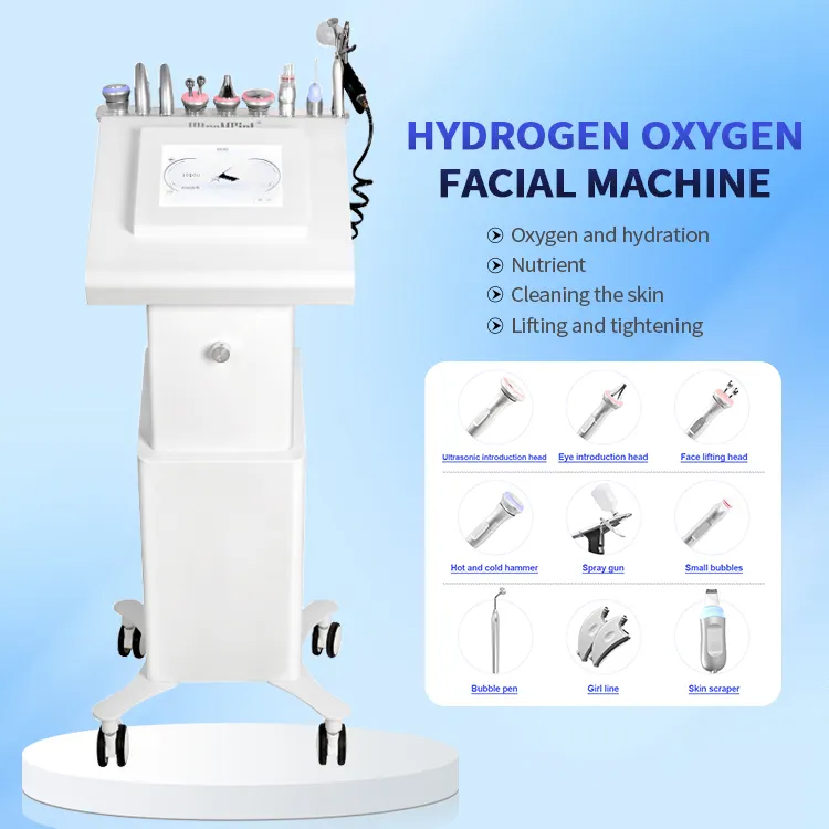 Face Machine For beauty Use 10 in 1 Face Dermabrasion Bubble Exfoliating Dirt Skin Cleaning Blackhead Suction Acne Treatment Beauty Instrument