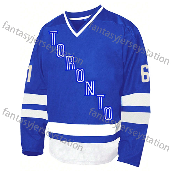 Men's No.16 Blue Ice Hockey Jersey Stitched, Breathable Polyester Pullover Sweatshirt for Sports, Casual, Party, Holiday Embroidered Marner IN ST