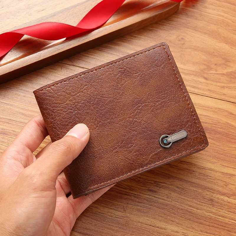Hot Sale Mens Wallet New Luxury Business Wallet PU Leather Ultra Thin Fashion ID Card Holder Paper Money Bag Mens Carteira Z241219