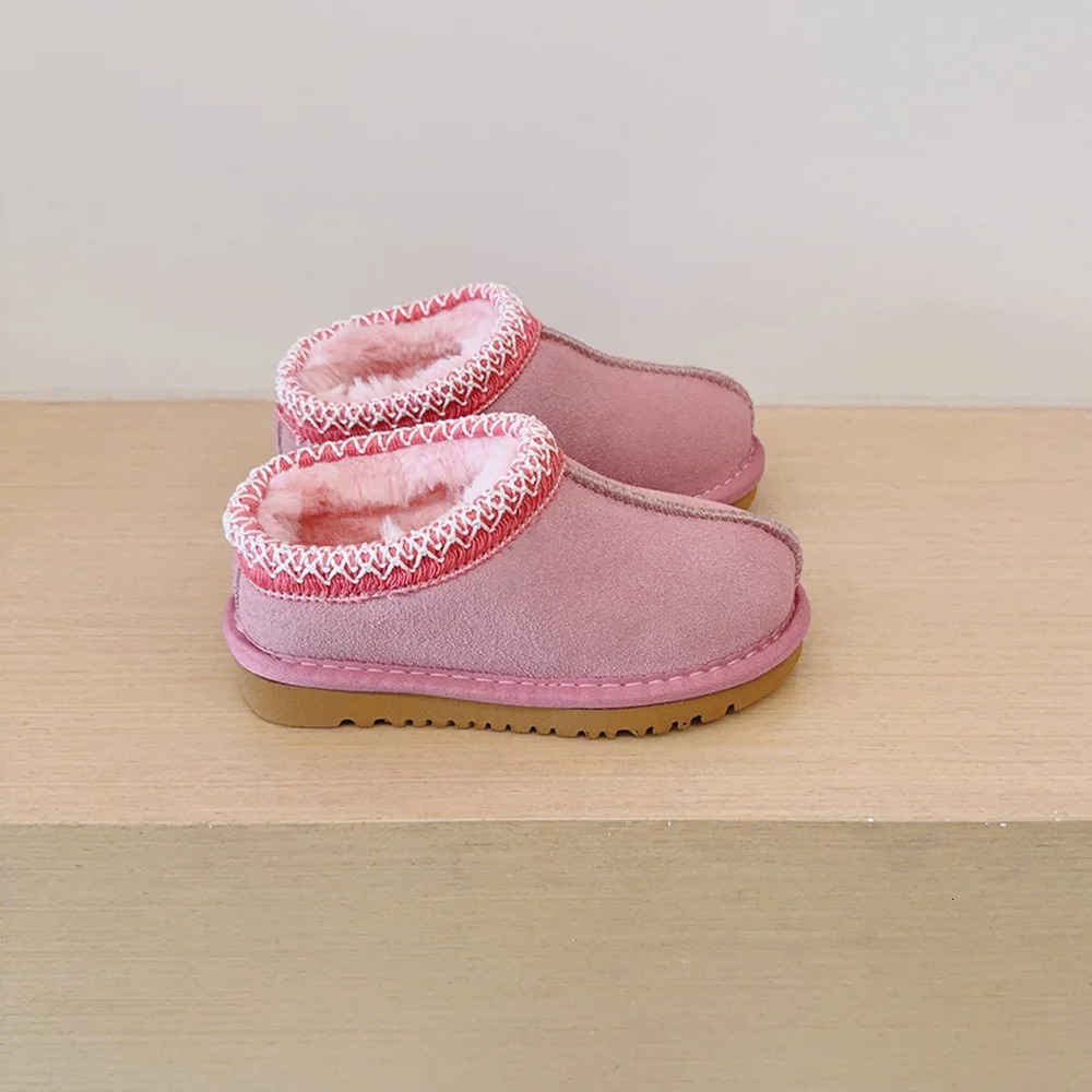 Children Genuine Cow Leather Snow Boots Baby Candy Color Warm Cotton Shoes Girls Fashion Slipin Princess Short 241218 - view 6
