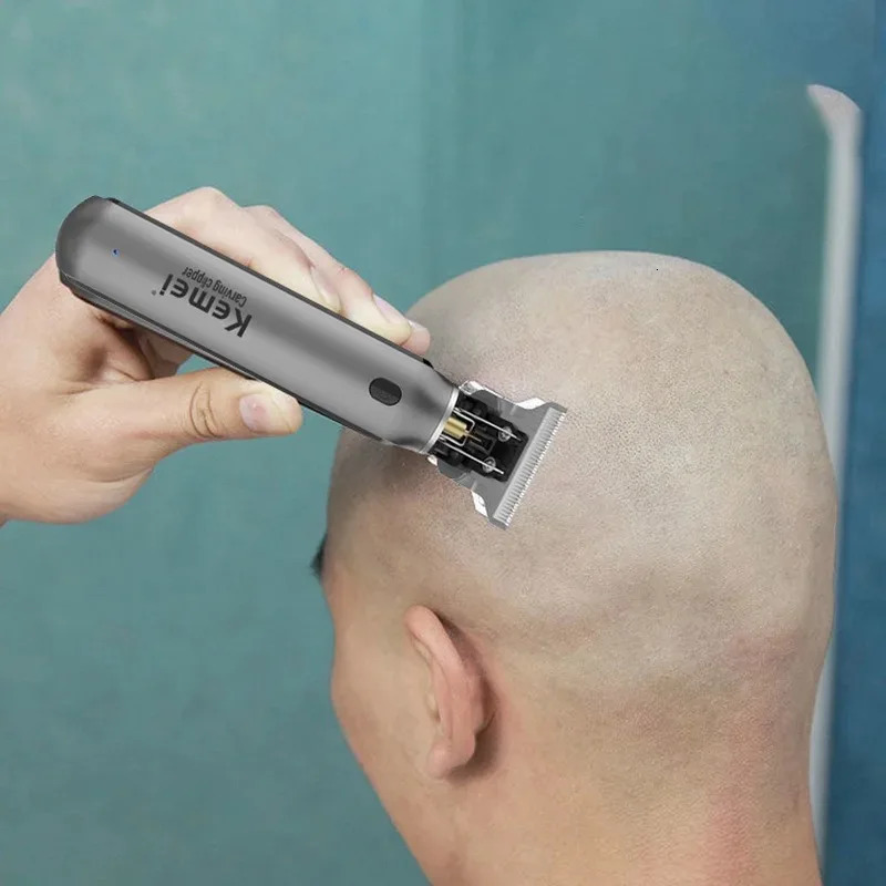 Kemei Hair Liners Clippers Men Beard Trimmer Zero Gapped T-Blade Hair Cutting Machine Cordless Professional Barber Edgers Cutter 241219
