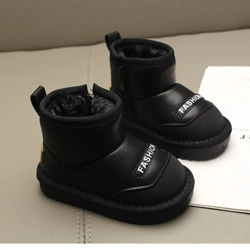 Kids Snow Boots Winter Children Short Ankle Boots for Girls Non-slip Thick Plush Fur Rubber Boots for Boys Warm Fashion 241219
