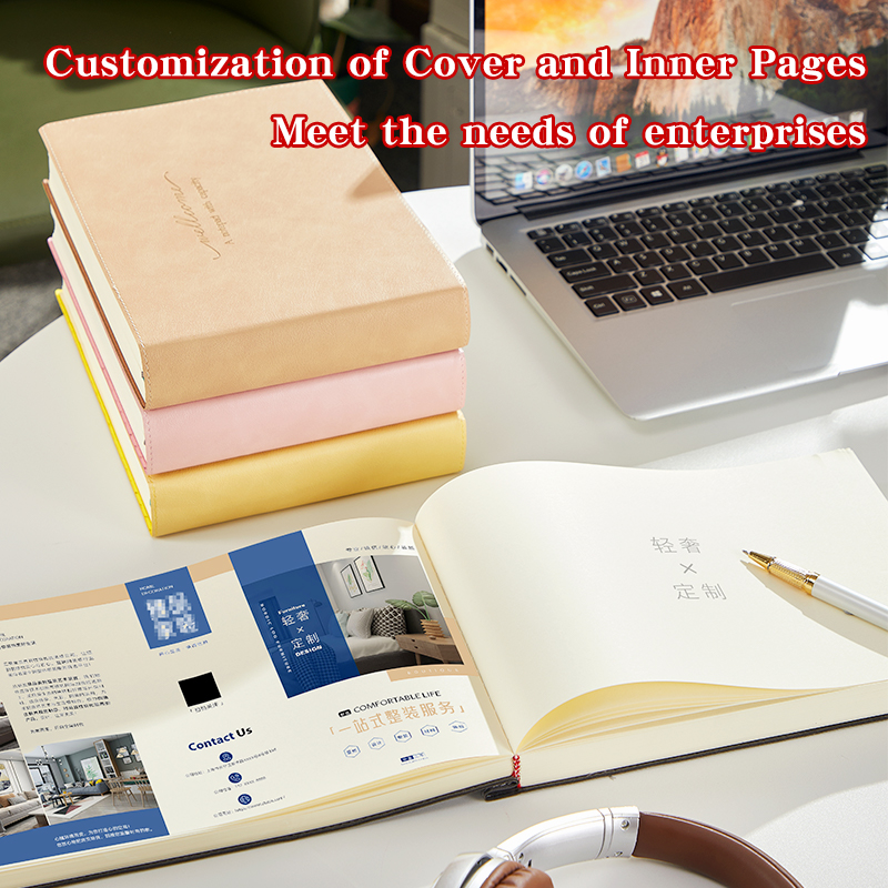 Elegant Leather-Bound Student Coursework Book - Simple Design with Vertical Lined Pages for Meetings and Workshops
