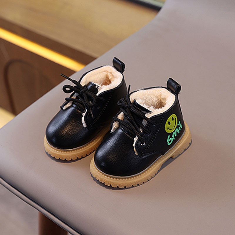 Toddlers Kids Winter Boots Infant Warm Thick Cotton Boys Girls Snow Boots Happysteps Little Baby Leather Cotton Boots Fashion Soft Sizes Sizes US1C-US