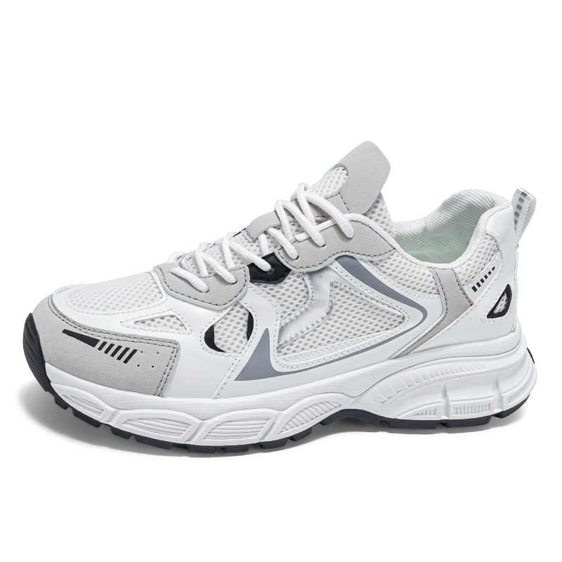 Men Sports Fashion Thick Sole Chunky New Trendy Niche Designer Shoes Breathable Casual Style Versatile Sneakers Triple White Sier Free shipping