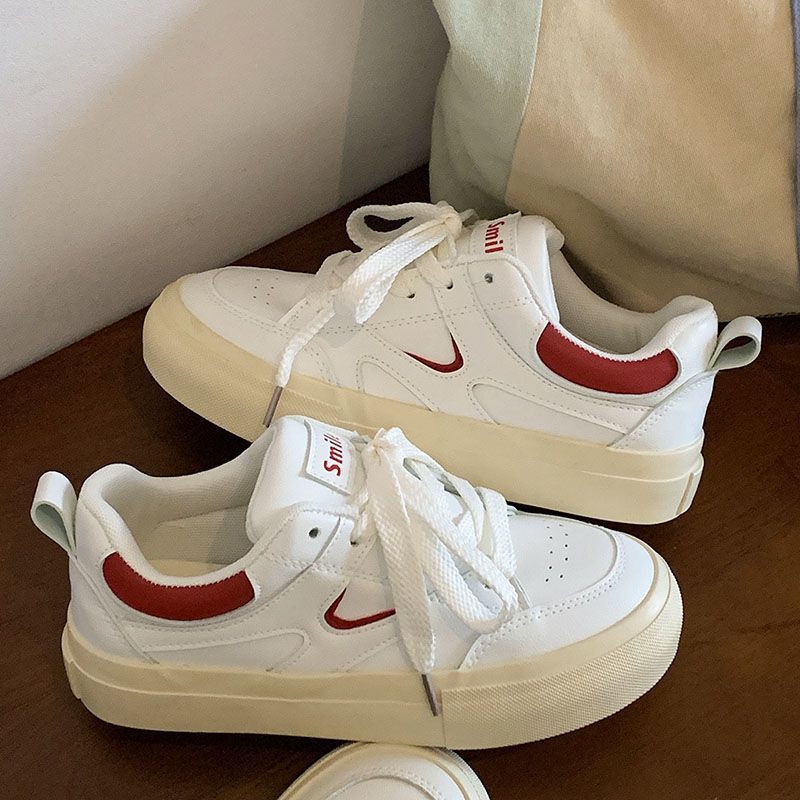 Women's shoes little white shoes women 2025 spring and summer new leisure sports all-in-one increase thick soled board shoes With BOX