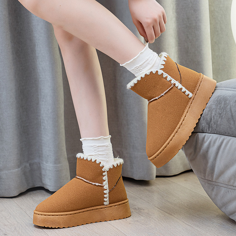 Women's tube 2025 new fashion warm short boots winter plus designer thickened hot bread snow cotton shoes