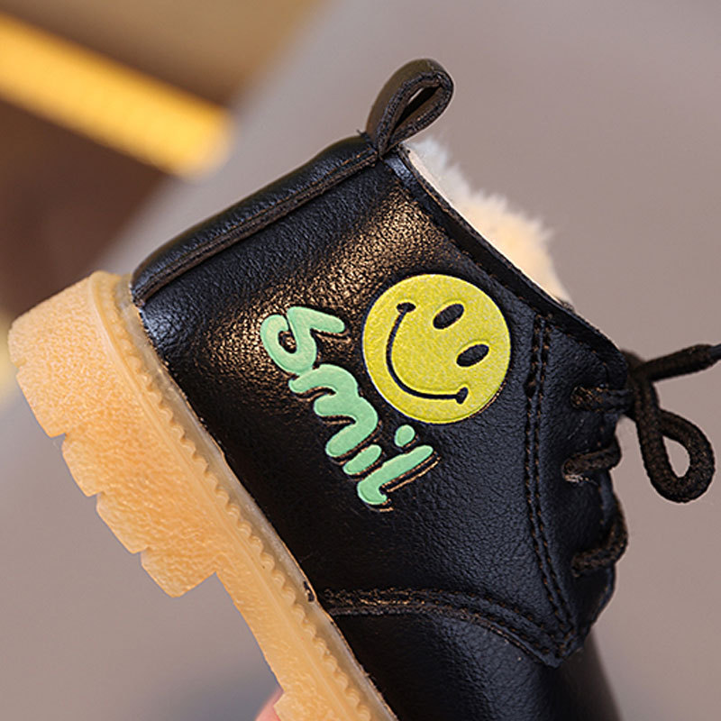 Toddlers Kids Winter Boots Infant Warm Thick Cotton Boys Girls Snow Boots Happysteps Little Baby Leather Cotton Boots Fashion Soft Sizes Sizes US1C-US