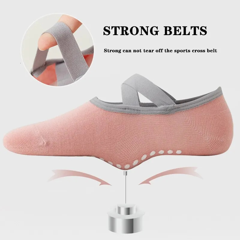 4 pairs of yoga socks womens pure cotton anti slip Pilates grip socks joint bandages yoga sports ballet dance backless ankle socks 241217