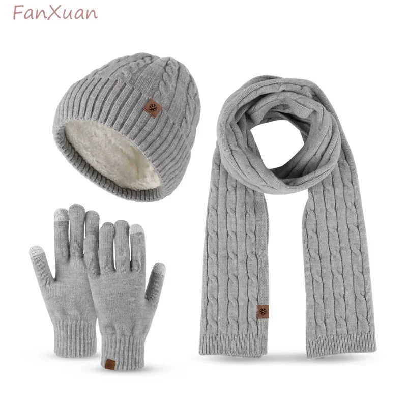 3Pcs Wool Winter Ha… - image