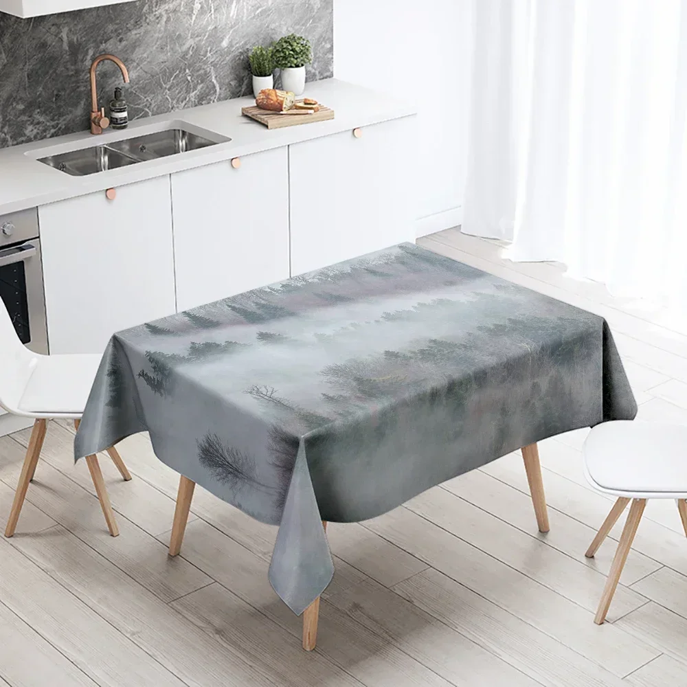 Misty Peak View Tablecloth Party Restaurant Banquet Decoration Anti-Stain Waterproof Home BBA110