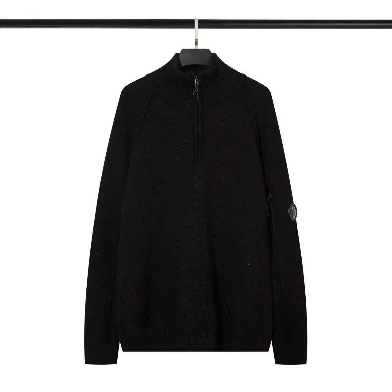 C. P. Knitted Top Autumn/Winter Series Pulling Frame Collar Half Zipper Ribbed Wool Jumper Sweater W241219