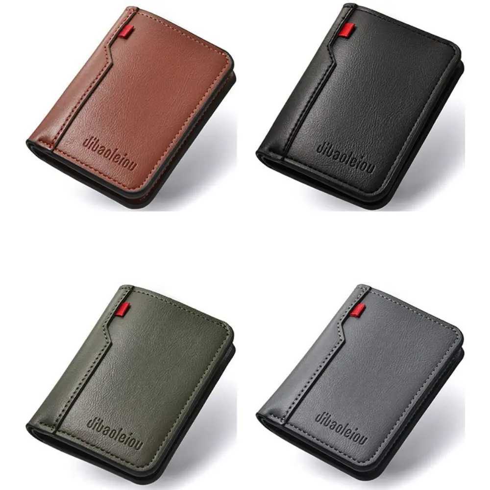 Hot Sale Minimalist PU leather retro mens wallet soft and lightweight coin wallet ultra-thin wallet wallet mens wallet Z241219