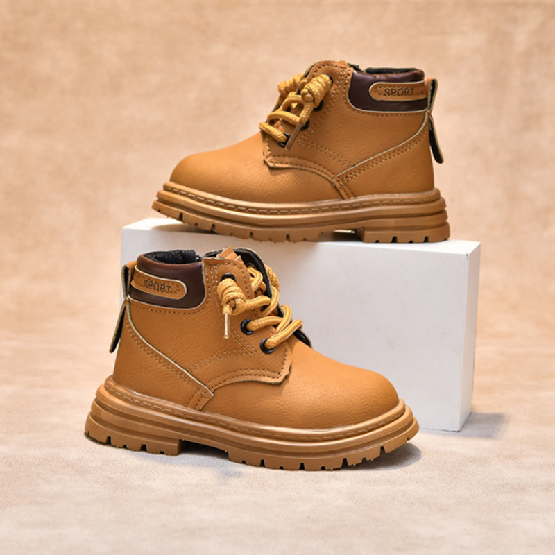 Child Shoes Short Ankle Snow Boots Kid Boots Happysteps Boy Girl Fashion Soft PU Leather Warm Toddlers Children Boots US 5C-12.5C