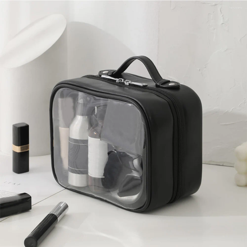 Cosmetic Bags PVC Clear Makeup Bag Organizer Case Bath Toiletry Large Capacity Storage Pouch Waterproof Transparent Zipper
