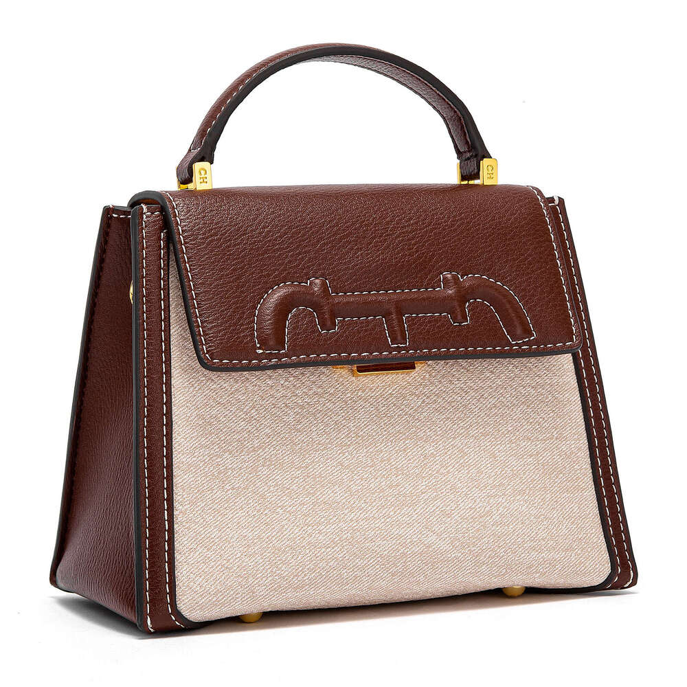 Bags Crossbody Autumn/Winter Restoration Splicing Flip Small Square Bag Women's Handbag