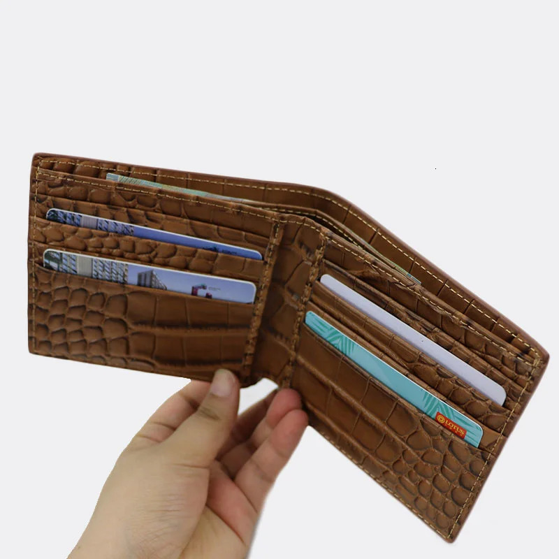 Free Custom Letters Genuine Pattern Leather Wallet Men Thin Male Purse Money Dollars Clip Credit Card Holder 241212