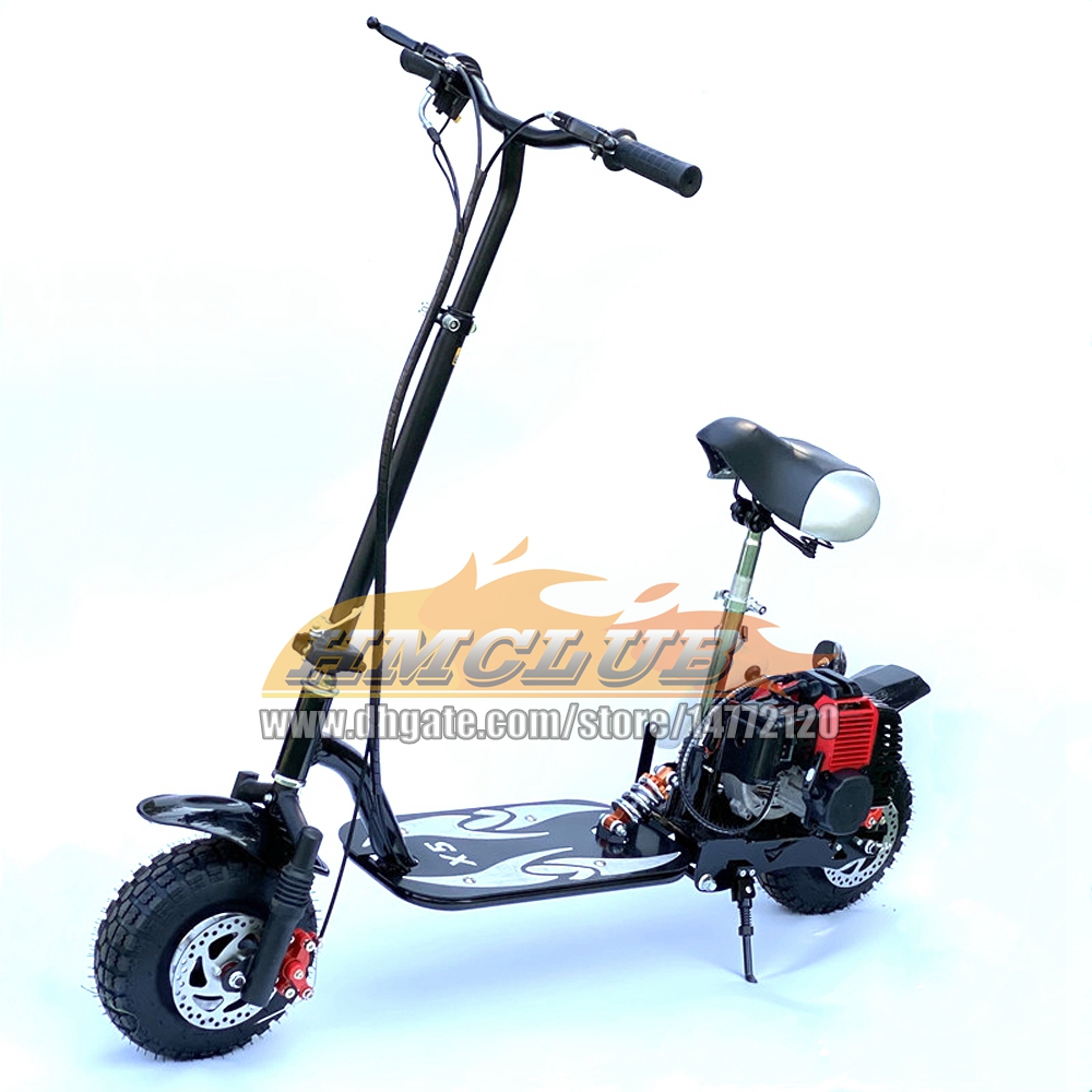 Gas Folding Adult Gasoline Scooter 49CC 2Stroke Outdoor Sports Racing Game Gas MOTO Trail-bike Trail bike Crosscountry Scrambling Black Motorcycle Bir