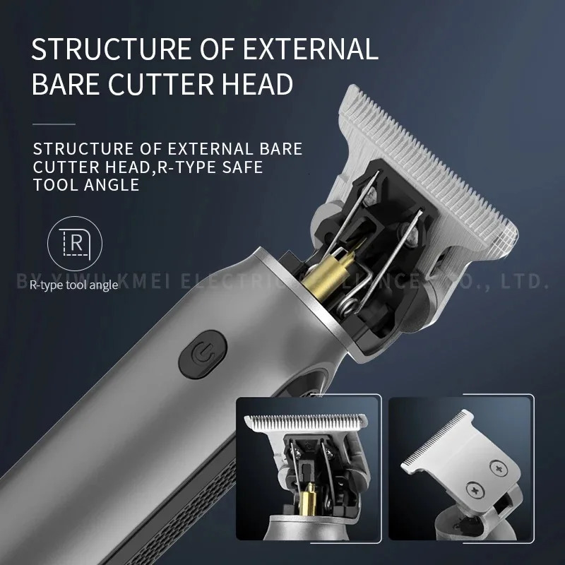 Kemei Hair Liners Clippers Men Beard Trimmer Zero Gapped T-Blade Hair Cutting Machine Cordless Professional Barber Edgers Cutter 241219
