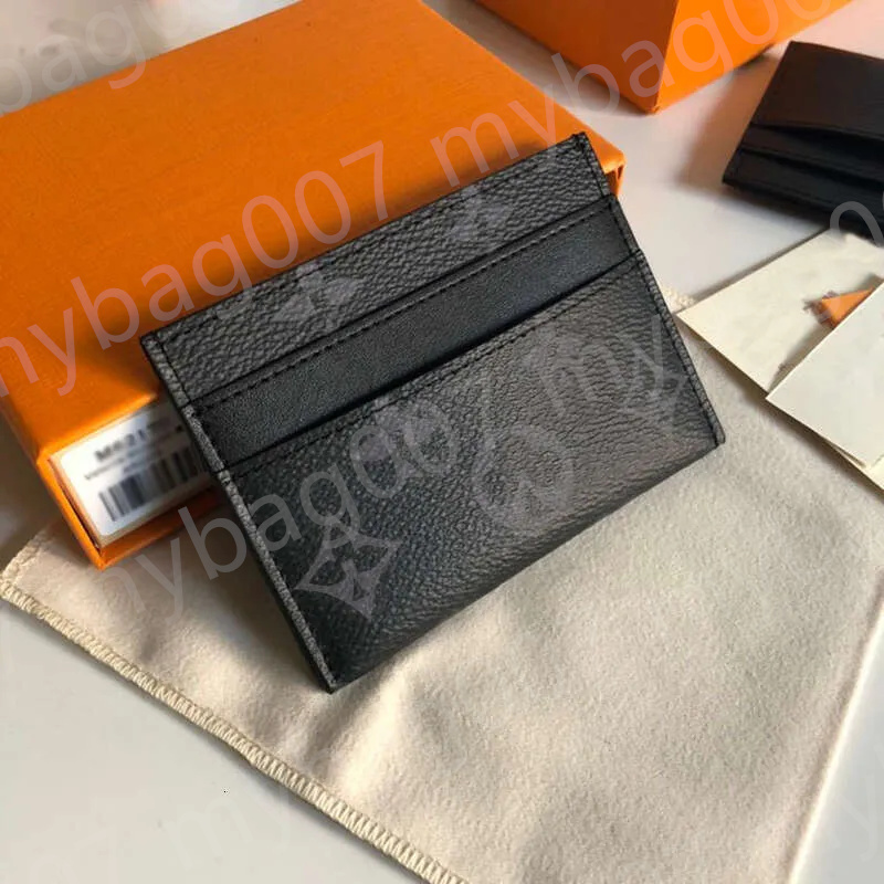 Designer Card Holder Wallet Short Case Purse Quality Pouch Quilted Genuine Leather Womens Men Purses Mens Key Ring Credit Coin Clutch Mini Bag Brown Canvas No Box
