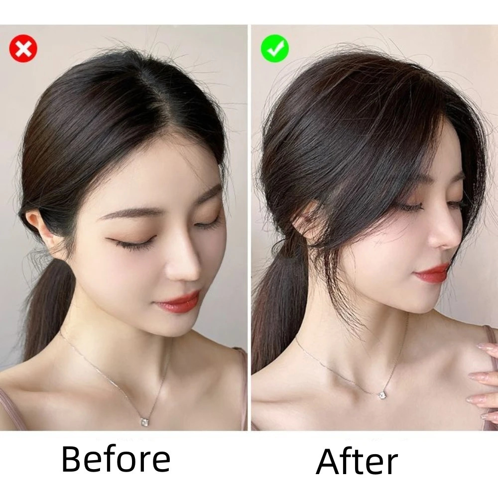 Natural Human Hair Fringe Clip in Real Bangs Hair Accessorie for Women 3D Middle Part False Bangs Exrensions Invisible Hairpiece 241219